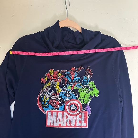 Women's Marvel Navy Blue Superhero Long Sleeve Shirt Size X-Large - Picture 4 of 6
